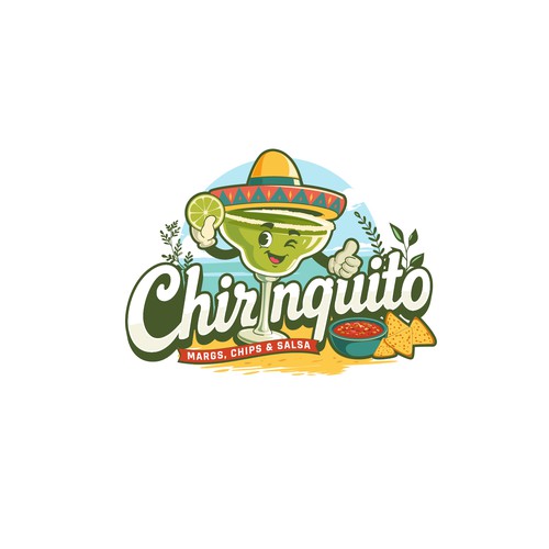 Margarita glass cartoon mascot