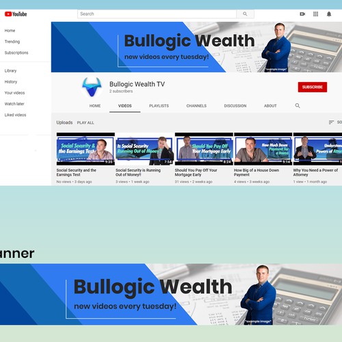 YouTube Banner for Financial Channel