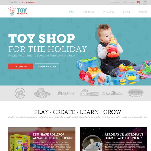 Create a Home Page for an Online Retailer of Toys