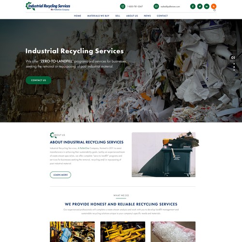 Industrial recycling home page design