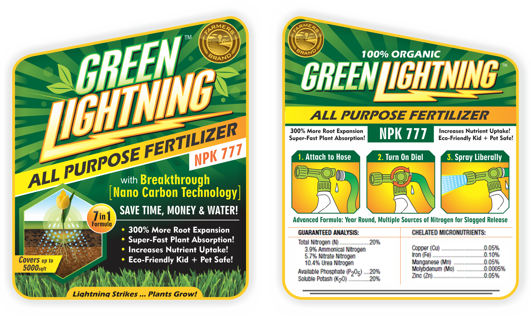Attention-grabbing label for Green Lightning 