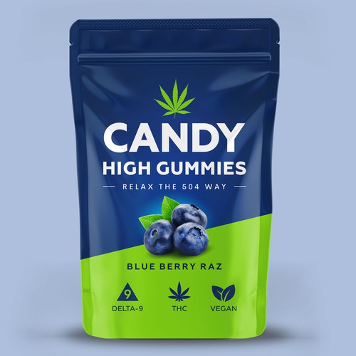 Modern packaging design concept for Candy High Gummies