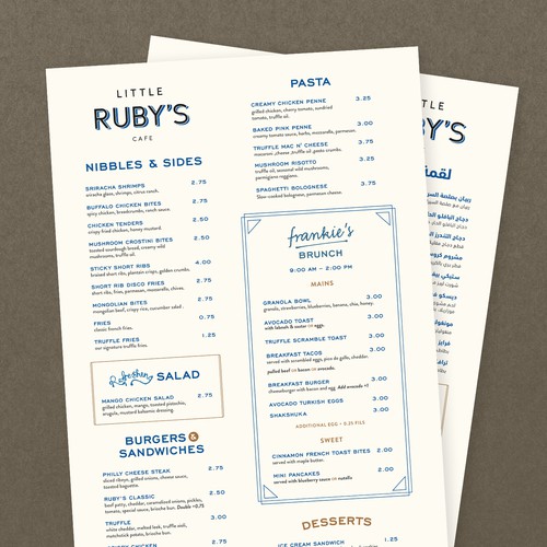 Little Ruby's Drive-in menu