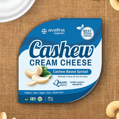 Packaging Design for Avafina - Vegan Cashew Cream Cheese