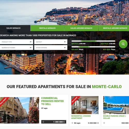 Redesign of the Monte-Carlo Real Estate Portal