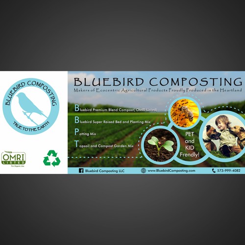 design banner for Bluebird Composting