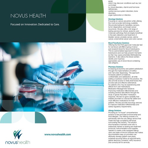 One Page Flyer for Novus Health