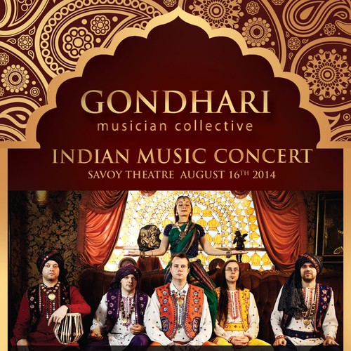 Create a vibrant poster for an Indian music concert!