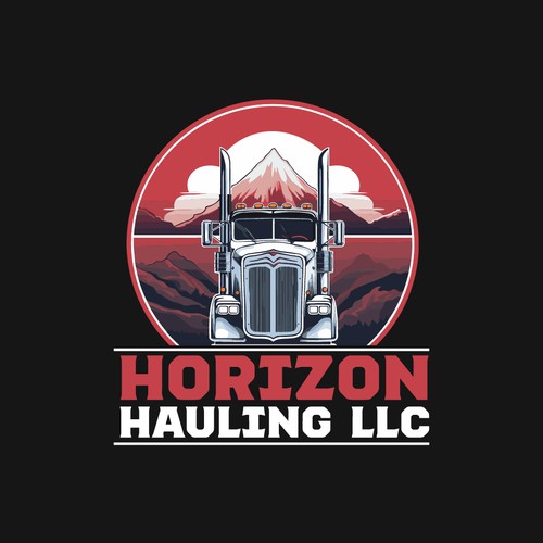 Truck Hauling, badge logo matching name