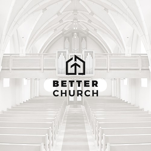 Simple and modern logo for BETTER CHURCH.