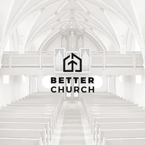 Simple and modern logo for BETTER CHURCH.