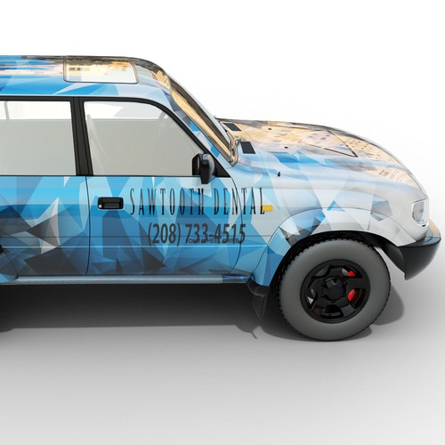 Design a car wrap for the dental office you'll want to go to
