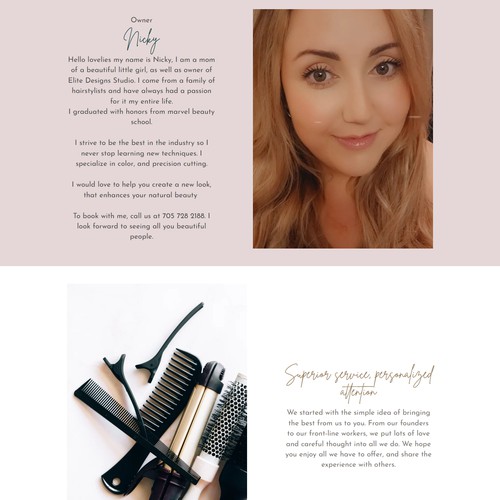 WEBSITE DESIGN FOR HAIR SALON - ELITE DESIGN STUDIO