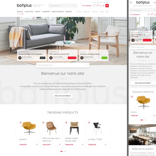 Furniture web shop design