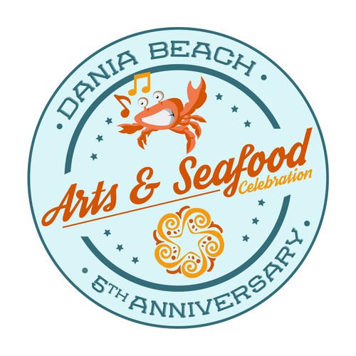 Concept logo for Dannia Beach Arts and SEafood Celebration.