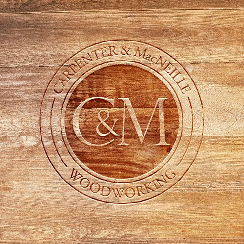 Stamp Logo Concept for CARPENTER & MacNEILLE Woodworking V4