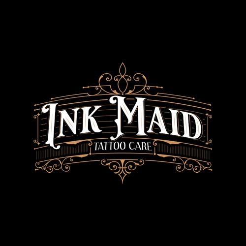 Vintage logo concept for Ink Maid Tattoo Care