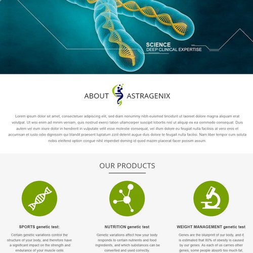 Website design for a genetics company