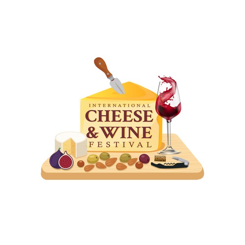 Cheese & Wine Festival Logo Design