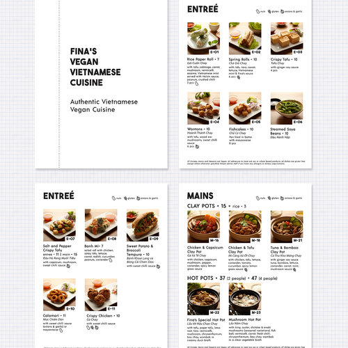 Clean and Modern menu design