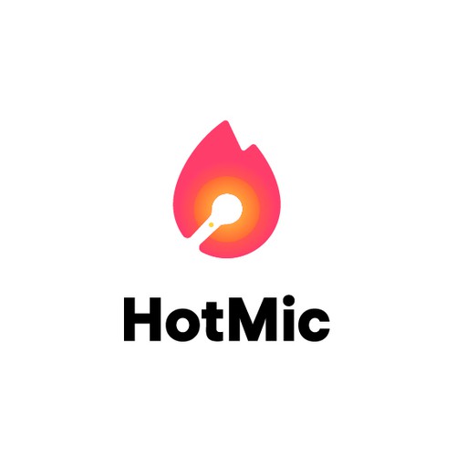 Simple Iconic HotMic Logo Design