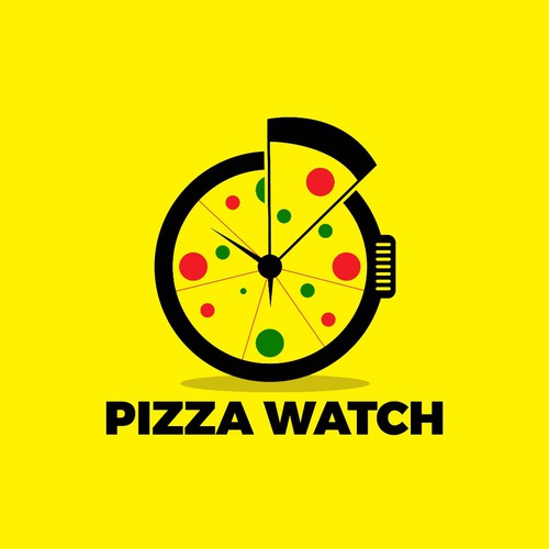 Creative Pizza Watch Logo – Fast & Fresh Concept