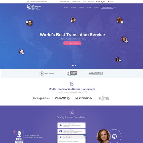 Translation Service Web Design