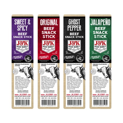 J&K Beef jerky Label designs