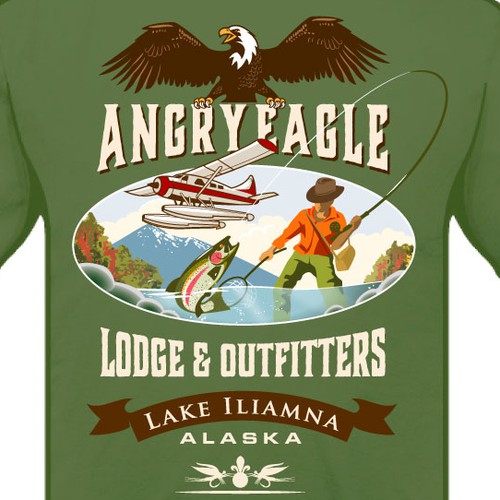 T-shirt design for a Lodge and Outfitters company