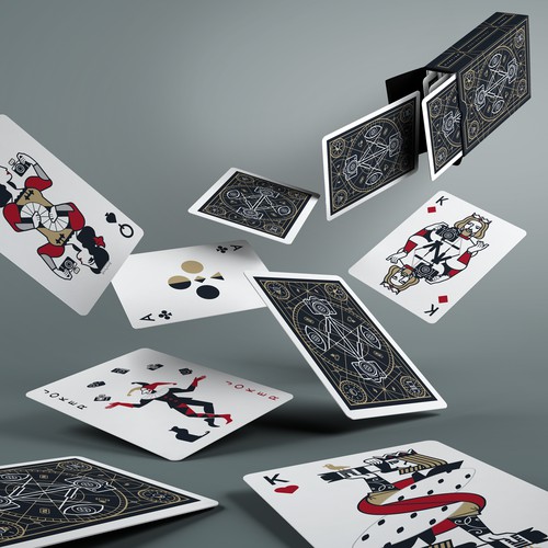 Poker cards deck and package design
