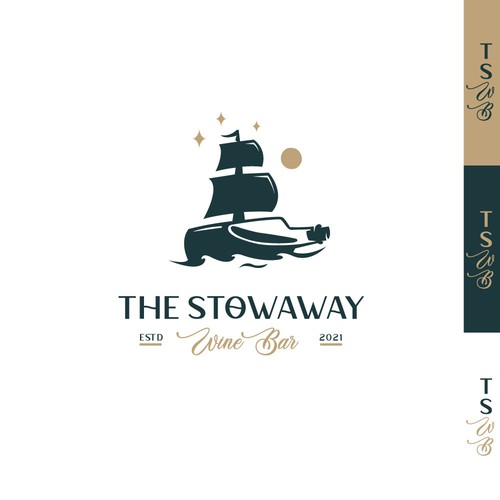 Illustrative logo for a high end restaurant/ wine bar