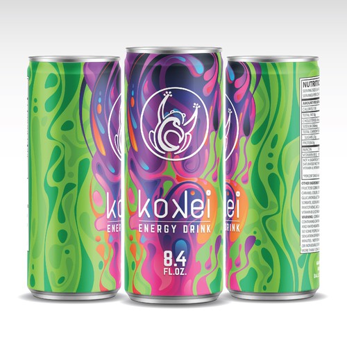 Kokei energy drink label design