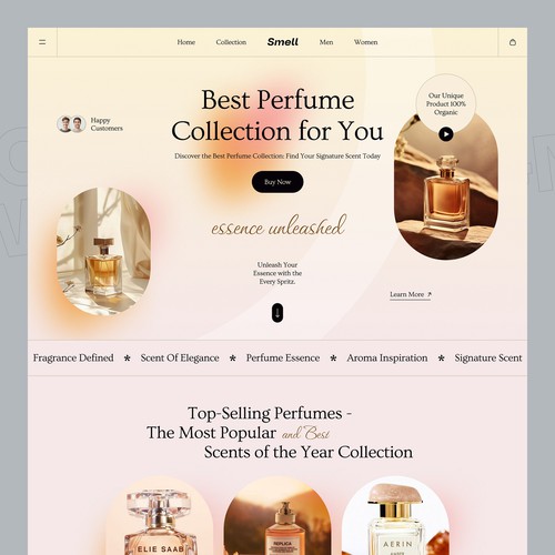 Perfume Ecommerce Web Design for Smell