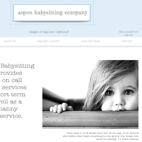 Create a new and modern website for Aspen Babysitting Company