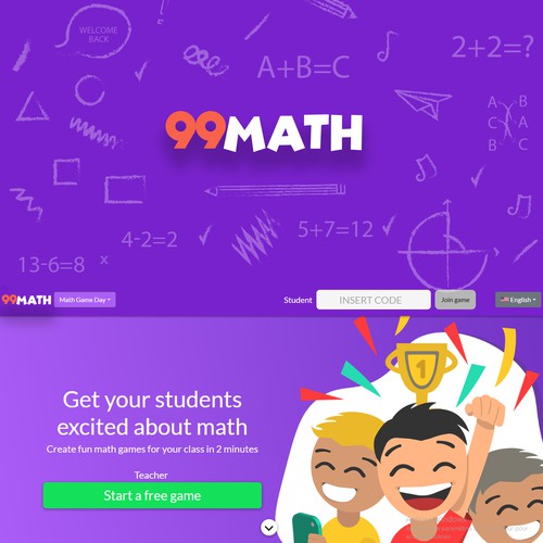 Logo concept for an online math games website for kids