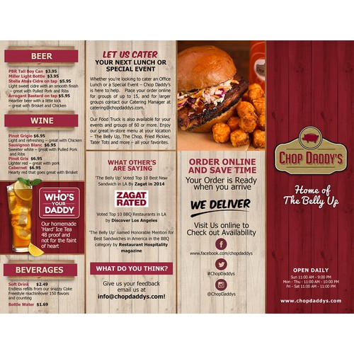 In-store Menu for BBQ Restaurant