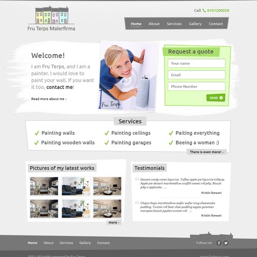 Create the next website design for Fru Terps Malerfirma