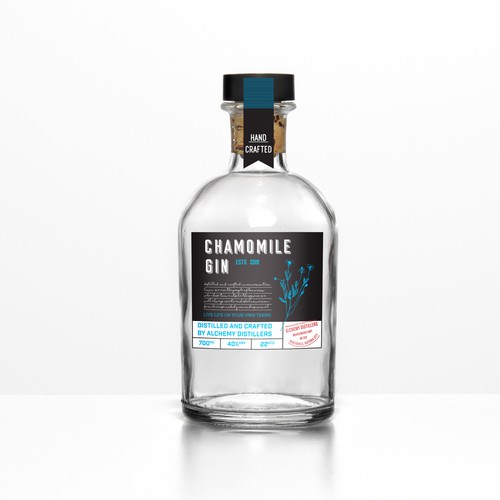 Label oncept for a Chamomile Gin 