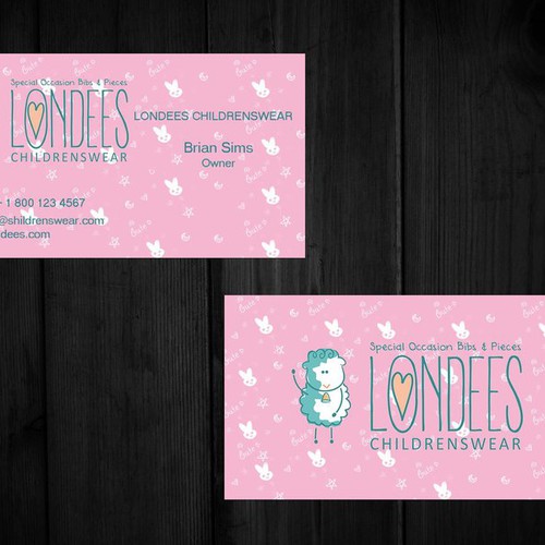 Create business card for luxury online baby boutique