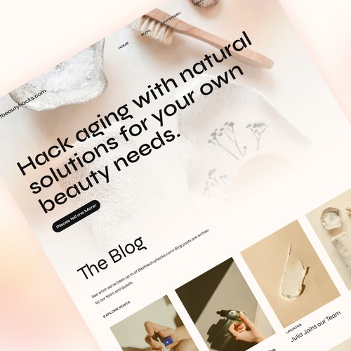 Beauty blog UI design