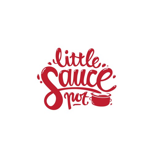 Playful logo for Little Sauce Pot