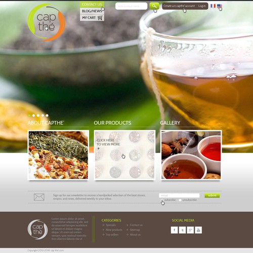 website design for cap thé