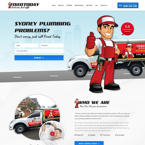 Fixed Today Plumbing Website Redesign