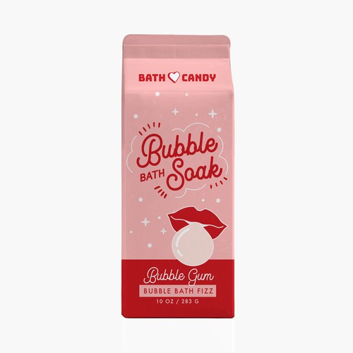 FUN Colorful Bubble Bath Milk Carton Design for Mass Retailer