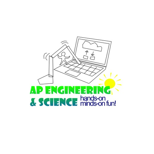 Create FUN and BOLD robotic science logo for AP Engineering and Science