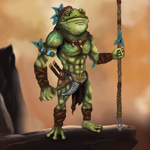 TRIBAL WARRIOR FROG.