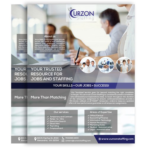 Create a Reusable Postcard/Flyer Template for Curzon Staffing