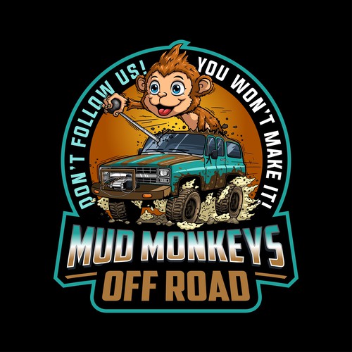 Fun logo design for Mud Monkeys Off Road