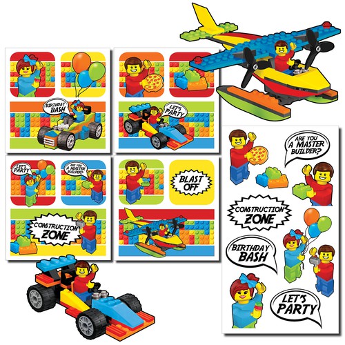 Bold fun Lego stickers and tattoos