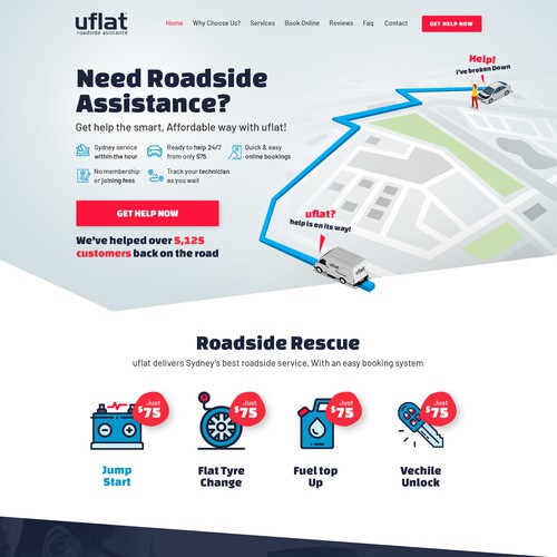 Uflat Roadside Assistance Website